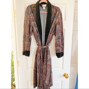 Bill Blass Men’s Velvet Paisley Robe Size XL